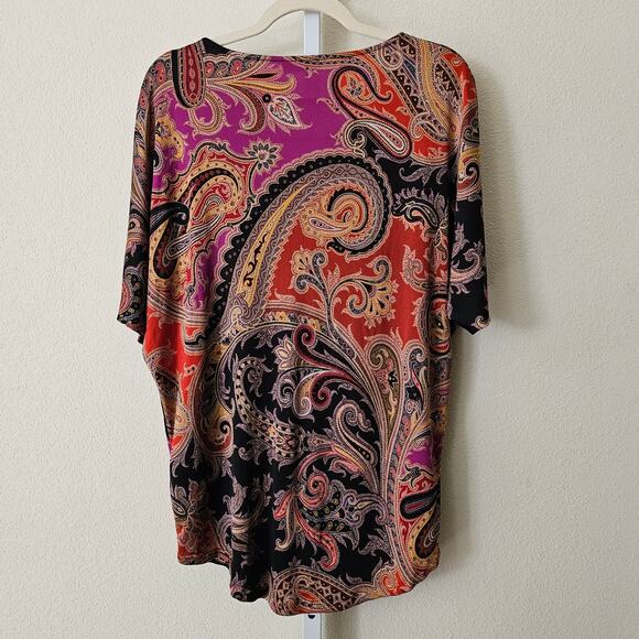 ETRO Women's Multicolored Paisley 100% Silk Bohemian Top Sz M (Approx) - Picture 3 of 16